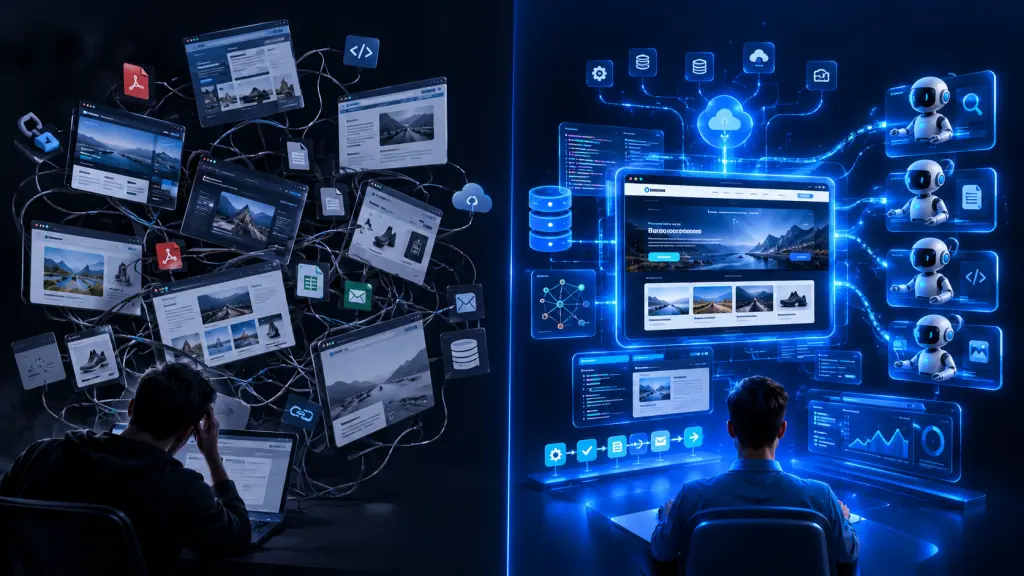 تعامل AI Agent با محتوای ساختاریافته سایت